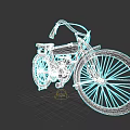 Vintage Bicycle with Classic Metal Frame Large Spoked Wheels and Leather Seat