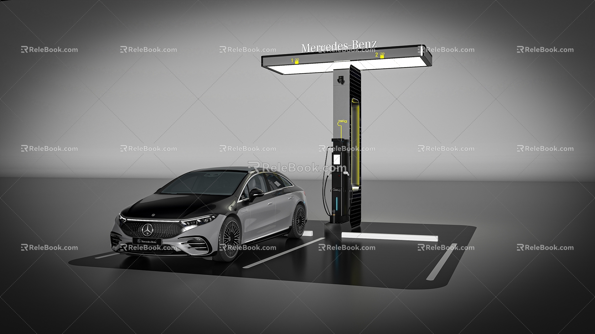 Car charging pile car charging station charging car charging station tram Benz model