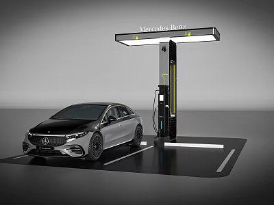 Modern Commercial Electric Vehicle Charging Station for Mercedes-Benz Car Charging 3d model