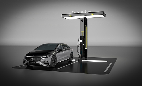 Car charging pile car charging station charging car charging station tram Benz 3d model