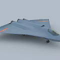 Gray Fighter Jet With Red Emblems And Jet Engines Emitting Flames And Blue Trails 3d model