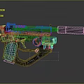 Futuristic Green And Black Tactical Weapon With Barrel And Scope Design