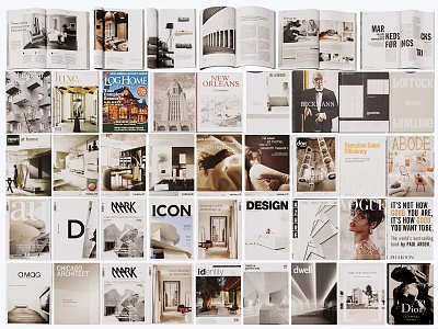 Collection Of Modern Design Fashion Interior Books And Magazines With Various Covers 3d model