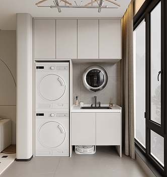 Modern Washing Machine Cabinet Balcony Washing Machine Cabinet 3d model