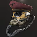 Fire Equipment Respirator Mask with Red Helmet Grid Goggles Badge and Breathing Tube