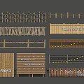 Various Rustic and Modern Fence Styles with Bamboo Wooden Mesh and Lights