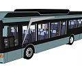 Modern Green City Bus With Large Windows And Comfortable Interior Seats