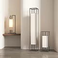 New Chinese-style Lamps Combination Table Lamp Floor Lamp Combination 3d model
