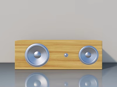 Modern Wooden Swing Door With Silver Round Handles And Central Knob 3d model