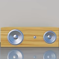 Modern Wooden Swing Door With Silver Round Handles And Central Knob