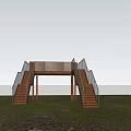 Modern viewing platform, landscape platform, landscape structure 3d model