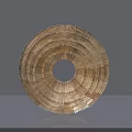 Golden Circular Art Installation With Layered Ring Structure And Shiny Reflective Surface 3d model