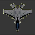 Modern Military Fighter Jet With Gray Body Blue Canopy and Underwing Missile Attachments