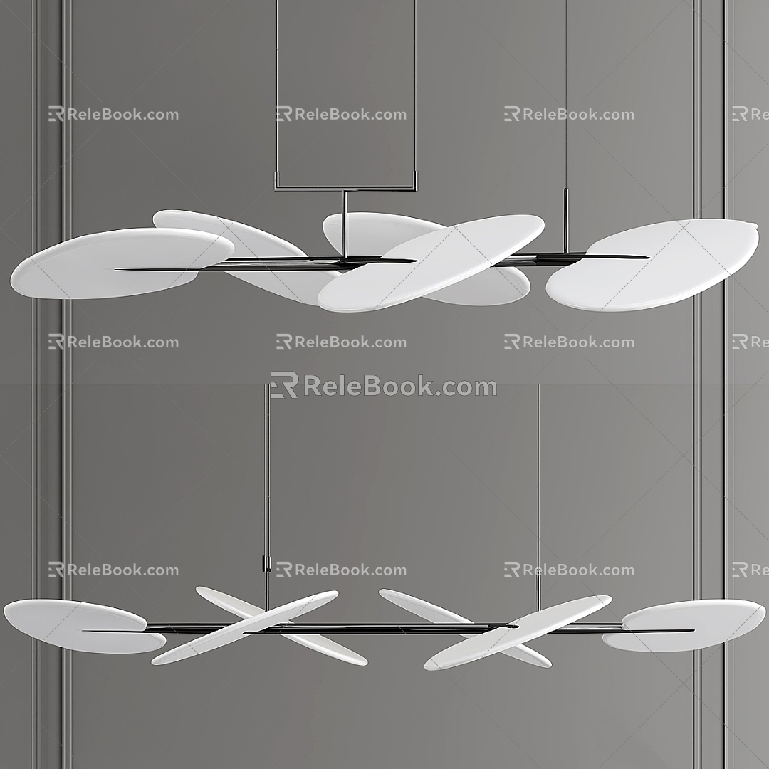 modern chandelier pendant chandelier white glass 3d model