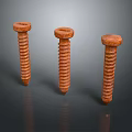 Rusty Metal Screws As Essential Hardware Tools For Construction And Repair 3d model