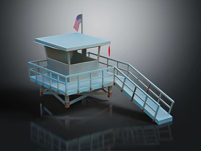 Modern Sentinel Tower Lifesaving Booth Lifeguard Sentinel 3d model