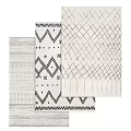 Modern Square Rugs With Geometric Patterns Diamonds Chevron And Lines Design 3d model
