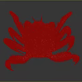 Red Crab With Textured Body Long Legs And Claws On Dark Background