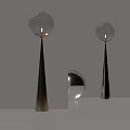 Floor Lamp Gold and Silver Tapered Stand Transparent Globe Shade Warm Lighting Modern Room Decor