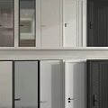 Modern Interior Hinged Doors Featuring Glass Panels White And Black Designs 3d model