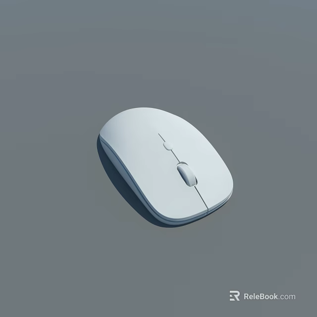 White Wireless Computer Mouse With Sleek Ergonomic Design For Office and Home Work 3d model