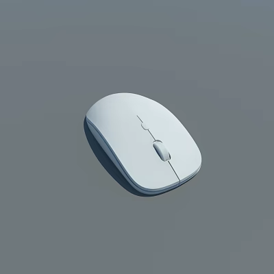White Wireless Computer Mouse With Sleek Ergonomic Design For Office and Home Work 3d model