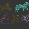 Horse Animal Decoration 2D Silhouette 3d model