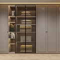 Modern Wardrobe Design With Glass Door Built-in LED Lighting And Shelves For Folded Clothes