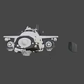 Futuristic Utility Vehicle With Mechanical Design Multiple Wheels Sensor Antenna And White Body