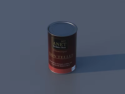 Industrial Equipment Metal Can With SIT AMET Label And MONTELUS Brand 3d model
