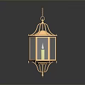 Elegant Golden Hanging Lantern With Glass Shade And Ornate Design For Interior Decoration