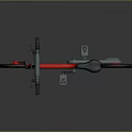 Modern Red and Gray Bicycle with Sleek Metallic Frame and Black Wheels