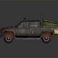 Custom Modified Pickup Truck With Colorful Paint Roof Rack And Front Lights