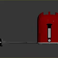 Shiny Red Toaster Kitchen Appliance With Power Cord And Modern Design
