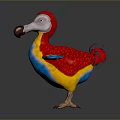 Plush Colorful Bird Toy Red Head Yellow Body Blue Tail Large Beak Standing Pose