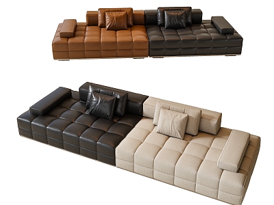 Modern Multiplayer Sofa Leather Sofa model