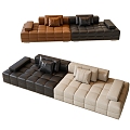 Modern Multiplayer Sofa Leather Sofa 3d model