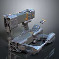 Futuristic Mechanical Weapon With Cannon Barrel Bracket Control Panel And Indicator Lights 3d model