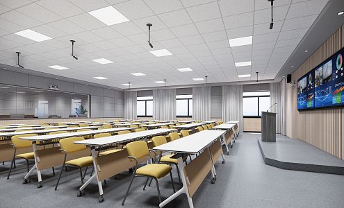 Modern Classroom Ordinary Classroom 3d model