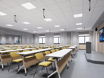 Modern Classroom Ordinary Classroom 3d model