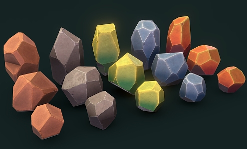 Low Poly Stylized Rock Cartoon Stone Rock Stone Block Stylized Rock Stone Pillar 3d model