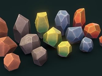 Low Poly Stylized Rock Cartoon Stone Rock Stone Block Stylized Rock Stone Pillar 3d model