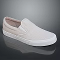 Beige Slip On Shoes With Woven Upper And White Sole Simple Design
