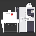 Automatic Industrial Packaging Machine With Transparent Enclosure Control Panel And Conveyor System