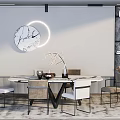 Modern Dining Table and Chair Combination Dining Table and Chair 3d model