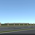 Modern Industrial Factory Exterior Design Featuring Large Glass Windows Gray Facade Green Lawn And Car
