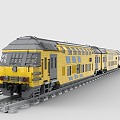 Lego LEGO Toys Yellow Train Light Rail Metro High Speed Rail EMU Urban Rail Train Rail Transit Tram 3d model