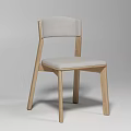 Simple Modern Dining Chairs With Wooden Frame And Gray Padded Seats