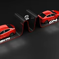 Mazda Red ATENZA and CX-4 Cars in Modern Display Structure Design