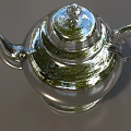 Elegant Silver Teapot Tableware Set With Shiny Metallic Finish And Classic Design 3d model